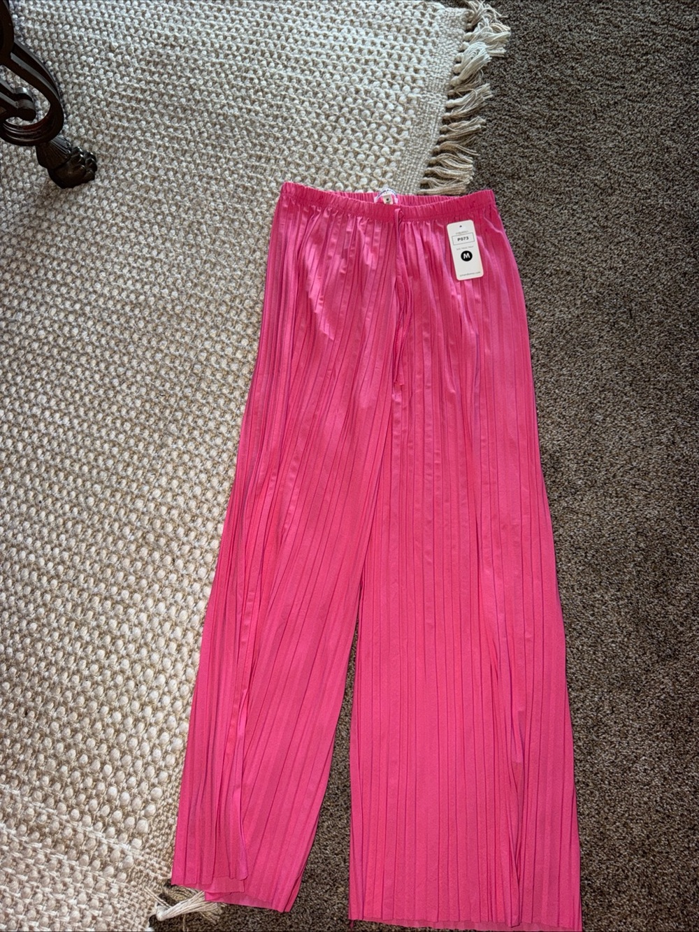 Jon & Anna Girls Pleated Wide-Leg Pants - Hot Pink